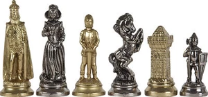 Juego de Ajedrez Victorian Chessmen Metal Sólido Plateado Con Fondos de Fieltro - Imagen 1 de 2
