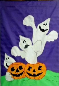 Ghost Trio Standard House Flag by CBK #7924, Halloween Fun! - Picture 1 of 10