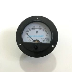 62C2 DC 0-50V Round Analog Panel Meter Volt Voltage Meter Voltmeter Gauge DC 50V - Picture 1 of 4