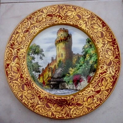 Rare Warwick Castle Etched Royal Viterous John Maddock and sons Plate 27cm - image 1 of 4