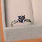 2ct Round Cut Alexandrite Lab Created Engagement Ring In 14k White Gold Plated
