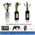 E-Bike 250W-1000W 17-30A Sine Wave Controller with S866 Display Throttle PAS Kit