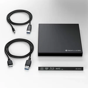 techPulse120 externes USB 3.0 Gehäuse Case UltraSlim 9.5mm SATA Laufwerksgehäuse - Bild 1 von 5