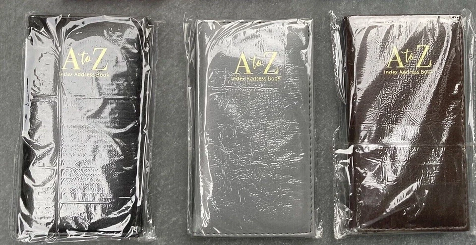 Address Book Slim-pocket A-Z Addresses Choice of 3;-Black, Grey Or Brown - Image 1 of 2