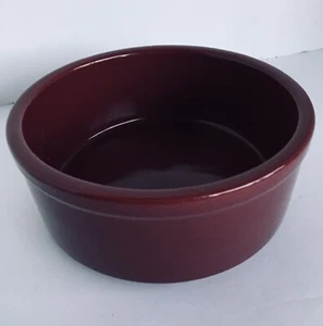 Dog Bowl Ceramic Red Burgundy 6" Round Cat Water Food Dish - Picture 1 of 11