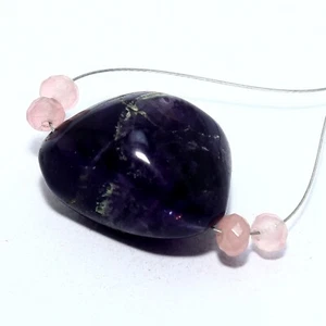 Pepita de amatista natural cuentas de jade piedras preciosas sueltas para hacer joyas 30 quilates 5 un. - Imagen 1 de 5