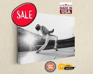 Freddie Mercury Canvas Print London Wembley Stadium Live Aid 1985 Vintage Photo - Picture 1 of 8