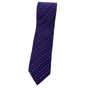 EMILIO PUCCI Men's 100% Silk Necktie LUXURY Blue Striped Spinning Top W:3.4" EUC - Picture 1 of 6