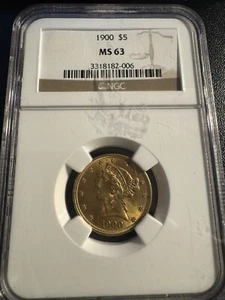 1900 $5 Liberty Head Gold Half Eagle Coin NGC MS-63 - Picture 1 of 2