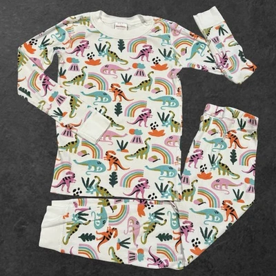 Hanna Andersson Organic Cotton Dinosaur Rainbow Pajamas Set 6-7  - Image 1 of 3