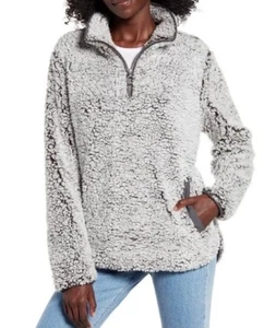 Thread & Supply Women's  Wubby Fleece Quarter Zip Pullover Charcoal XSMall $50 - Picture 1 of 5