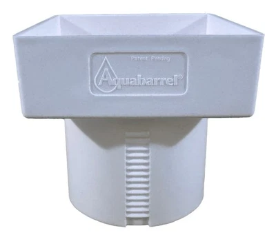 4x4x4 Downspout Adapter - Adjustable Height - Gutter to Underground Pipe - White - Image 1 of 4