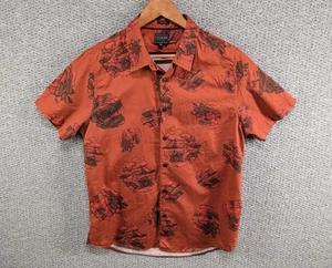 Guess Men's Floral Rose Print Camp Resort Hawaiian Button Shirt Slim Fit L - Picture 1 of 10