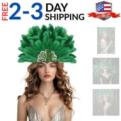 Tocado de lentejuelas plumas negras tocado de carnaval corista accesorios para disfraces... Foto 1 de 4