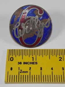 Raro 1916-1919 Willys 6 seis cilindros válvula Poppet coche radiador emblema insignia logotipo - Imagen 1 de 4