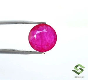 8 mm Certified Natural Ruby Round Cut 2.03 CTS Mozambique Loose Gemstone - Picture 1 of 7