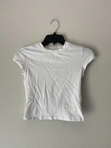 Lululemon Womens Organic Cotton Baby Tee WHITE SZ XXXS - Picture 1 of 2