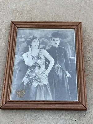 small wood frame charlie chaplin vintage - Image 1 of 4