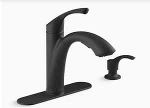 KOHLER Mistos Single-Handle Pull-Out Spray Kitchen Faucet Matte BLK R72510 SD BL - Picture 1 of 2
