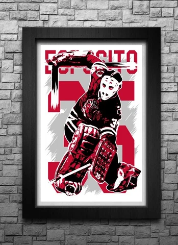 TONY ESPOSITO art print/poster CHICAGO BLACKHAWKS FREE S&H! JERSEY Cover