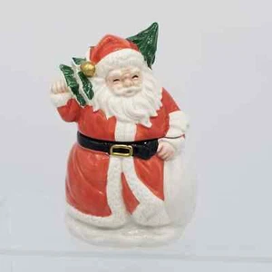 Vintage 1989 Fitz & Floyd Lidded German Santa Sugar Bowl Dish Omnibus Christmas - Picture 1 of 10