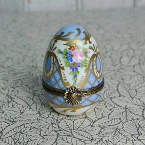 La Gloriette Limoges Frankreich Porzellan Ei handbemalt Schmuck Box Bemalung Haupt - Bild 1 von 8