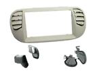 Panel Cream Ivory Car Radio Double 2 din Fiat 500 Vents Air No Cage