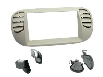 Panneau Crème Ivoire car Radio Double 2 din Fiat 500 Évents Air No Cage - Photo 1/3