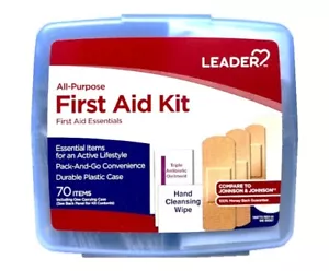 Leader All-Purpose First Aid Kit Essentials, 70 Items + Case 096295135381VL - Picture 1 of 2