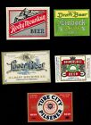 Lot of 5 Vintage Beer Labels