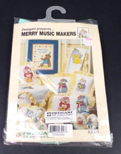 Vtg 2003 Zweigart Merry Music Makers Cross Stitch Pattern Booklet & MG Sham J004 - Picture 1 of 13