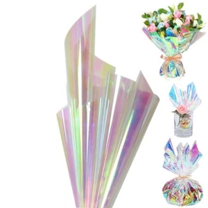 20 Sheets 19.6 in x19.6 in Iridescent Cellophane Wrap Paper Flower Wrapping P... - Picture 1 of 7