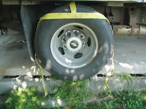 Vier gelbe Autoträger Reifenhalter Rad 2" Gurte mit 2 offenen Enden - Bild 1 von 5
