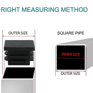 1/4/6/8/12/24 X Square Plastic End Caps Blanking Plugs Box Section /Tube Inserts - Foto 1 di 22
