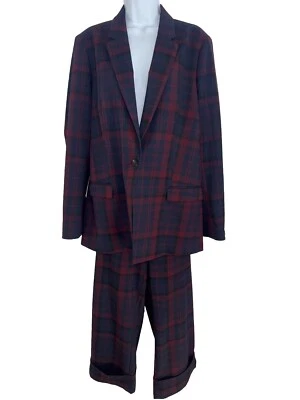 Maison Scotch Starwatcher темно-бордовый клетку брюки костюм комплект женщин XL - Изображение 1 из 4