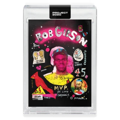 2020 TOPPS PROJECT 2020 #108 BOB GIBSON- BY GREGORY SIFF - Image 1 of 2