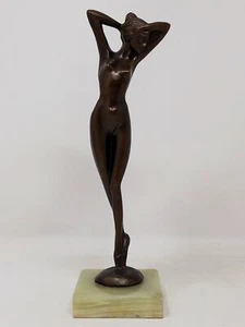 Ballerina Nudo di Donna - Scultura d'epoca in Bronzo (25 cm.) - Picture 1 of 11