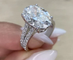 5.60 Ct F VS1 Carat Oval Lab Grown Diamond Ring IGI Certified 14k Gold - Picture 1 of 8