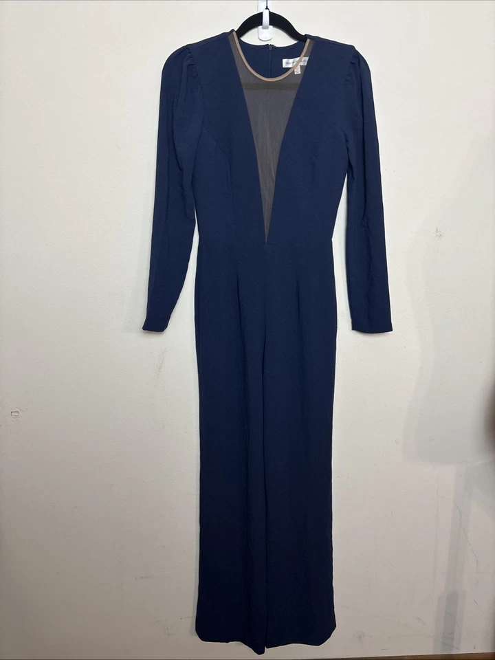 Mono en V profundo adornado transparente Dress the Population, talla S, $298, nuevo sin etiquetas, 760 Foto 1 de 4