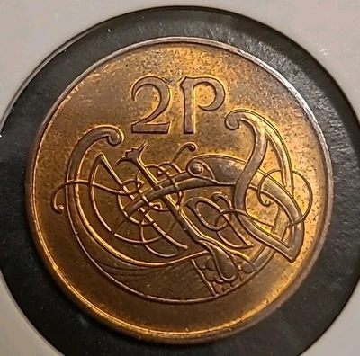 1980 Ireland Eire 2 Pence Coin, Stylized Bird, 25.9mm - Image 1 of 3