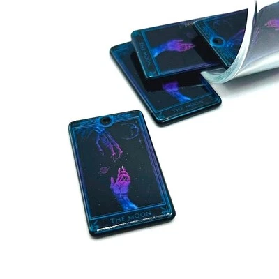 Dijes para cartas del tarot The Moon negro y rosa, 39x22 mm - Vendedor de EE. UU. Foto 1 de 3