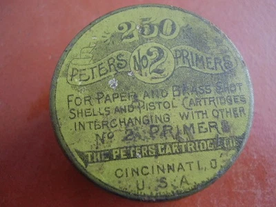 Antiguo PETERS Nº 2 imprimación de cobre estaño (vacía) Foto 1 de 2