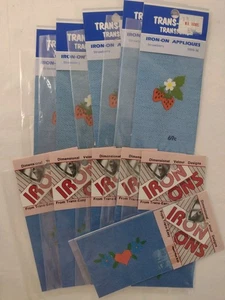 Vintage Iron On Transfer Appliques NEW Lot of 11 Strawberries Floral Hearts - Picture 1 of 1