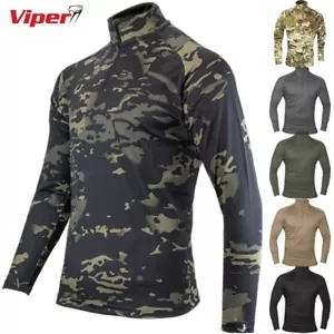 VIPER TACTICAL MESH TECH ARMOUR TOP MENS S-3XL 1/4 ZIP T-SHIRT WICKING STRETCH - Picture 1 of 42