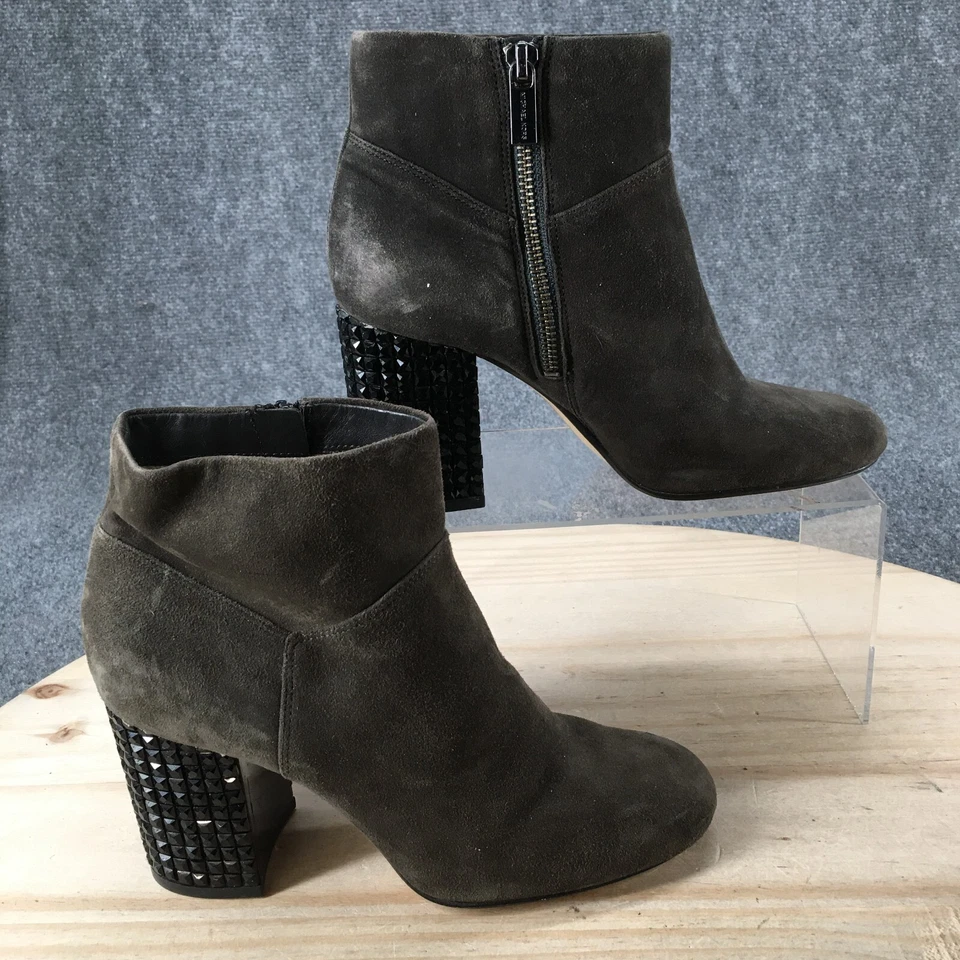 Michael Kors Boots Womens 7 M Arabella Ankle Booties Heels Green Suede Zip - Image 1 of 4