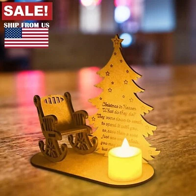 Christmas in Heaven Poem "Save them a seat" Candle Loved Ones Memorial Desktop - Imagem 1 de 4