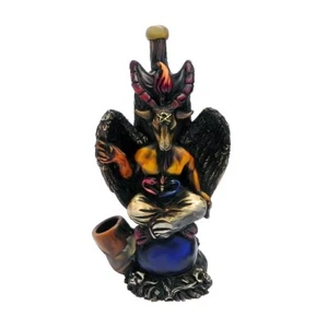 Pipa de mano Baphomet sabática cabra hecha a mano tabaco fumar satanismo pentagrama arte - Imagen 1 de 9