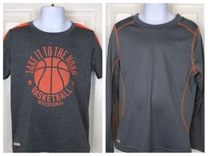 2 Camisas Niños Talla Pequeña Gris y Naranja Jumping Frijoles Baloncesto Starter Largas Slv - Imagen 1 de 8