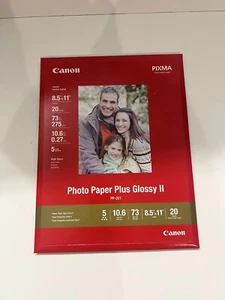 100 Sheets CanonInk Photo Paper Plus Glossy II 5" x 7" (1432C002) - 5 PACK - Picture 1 of 6