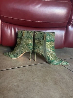 Botines Kurt Geiger London Belgravia verde estrás talla 39 UE 8,5 EE. UU. Foto 1 de 4